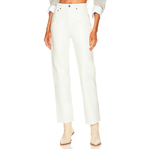 Agolde Denim - Agolde Recycled Leather White 90s Pinch Waist Size 27 Denim Jeans NWT